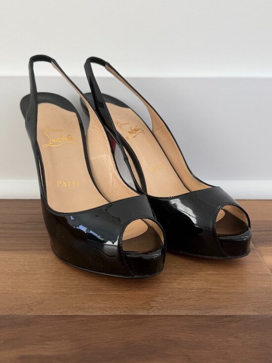 Christian Louboutin Shoes - Christian Louboutin | No Privé Patent Slingback Heels - Size 38.5
